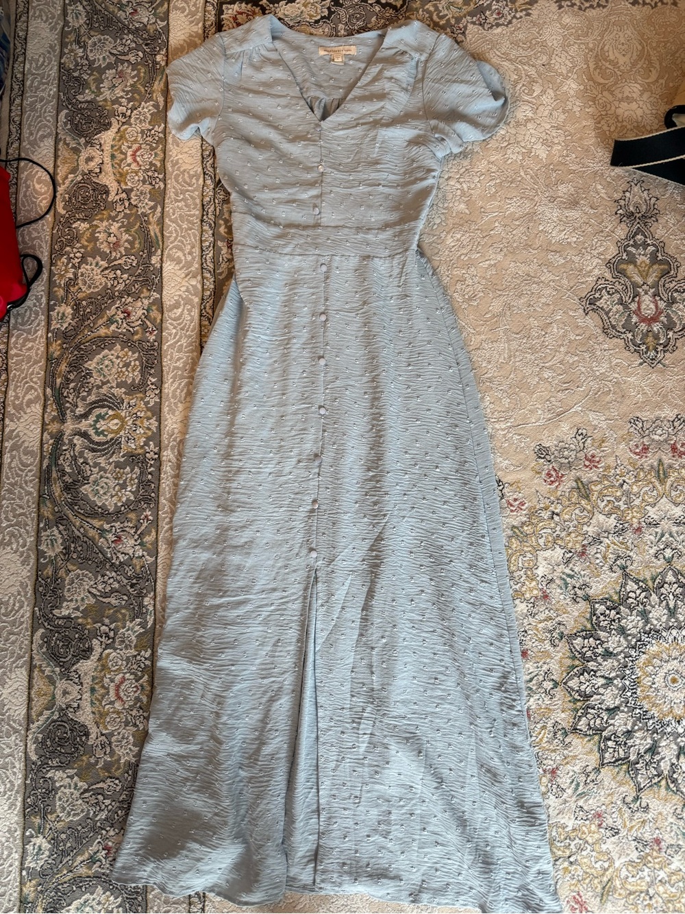 Light Blue Button-Front Midi Dress by Monteau size S - Picture 1 of 3